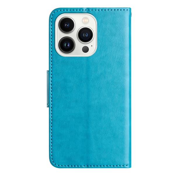 Redmi Note 14 5G - Flip Läderfodral med Fjärilsblomsterdesign Blå