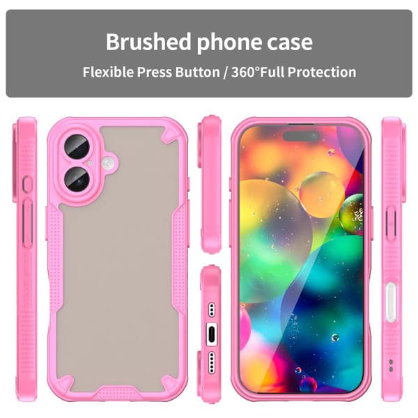 iPhone 17 Skal - Armor Glaze PC Hybrid TPU Rosa