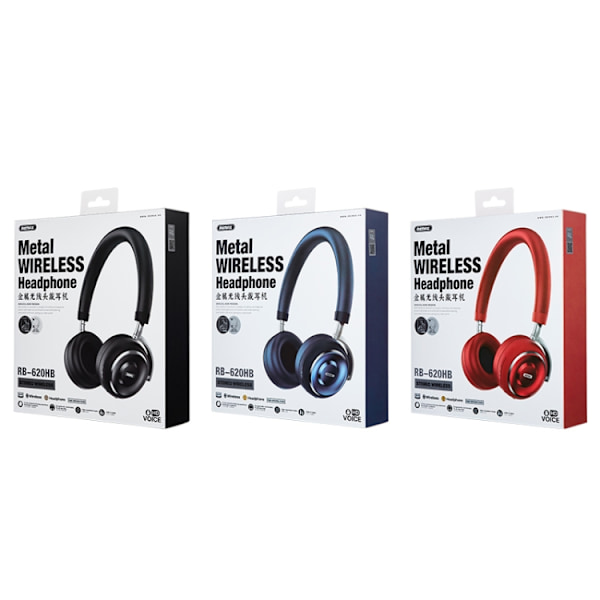 REMAX RB-620HB Bluetooth 5.0 Trådlöst Bluetooth-headset i metall Svart