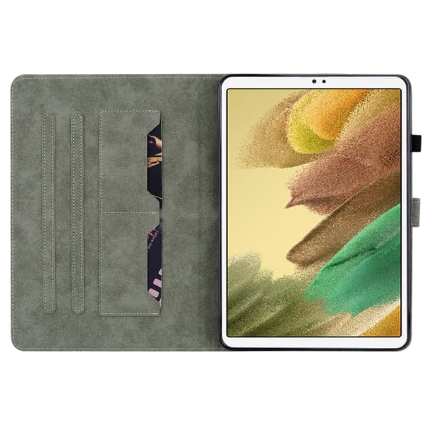Samsung Galaxy Tab A7 Lite Tigermönster Flip Läderfodral Brun