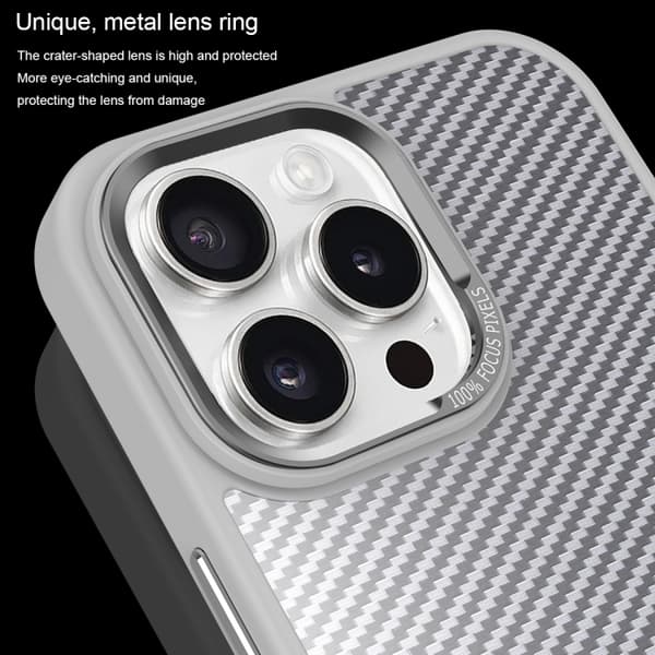 iPhone 16 Pro Skal Kolfibertextur med MagSafe Magnetisk Stötsäker Svart