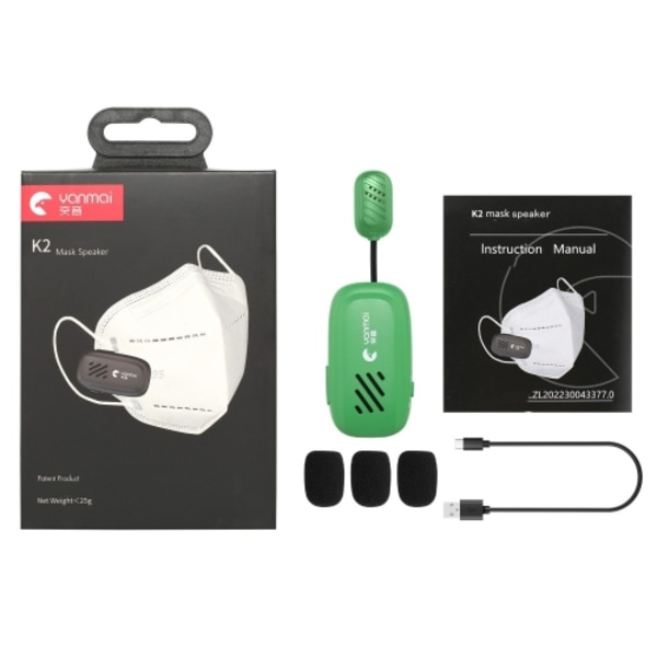 Yanmai K2 Bärbar Mini Trådlös Bluetooth Lapel Mikrofon (Grön)
