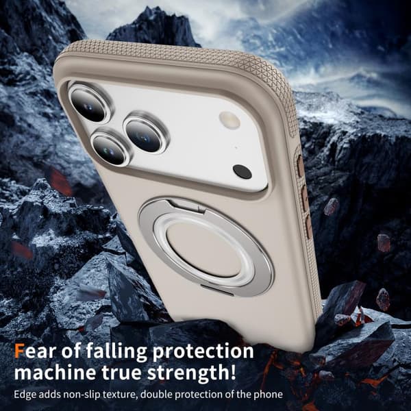 iPhone 18 Pro Max / iPhone 17 Pro Max Skal med C MagSafe Gear Holder Beige Grå