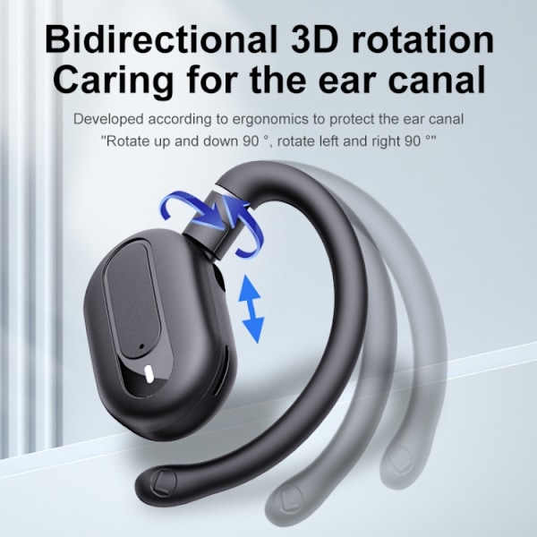 Hanger Typ Stereo Utomhusljud Bluetooth Hörlurar Med Laddningsfack Svart