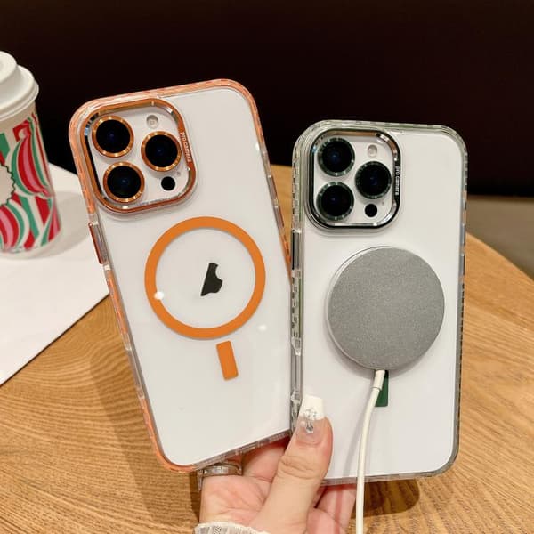 iPhone 16 Pro Transparent MagSafe Skal med Linsskydd Blå
