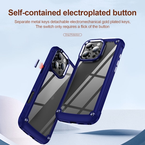 iPhone 16 Pro TPU + PC Linsskydd Skal Blå