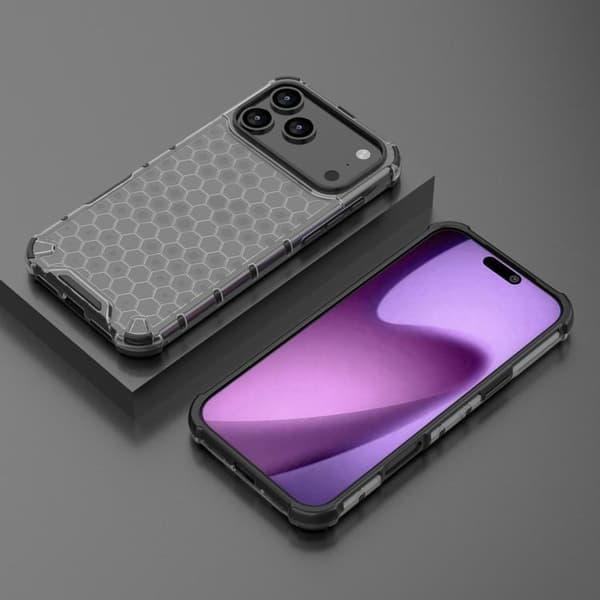 iPhone 18 Pro Max / iPhone 17 Pro Max Skal med Honungskombination och Stötskydd Svart