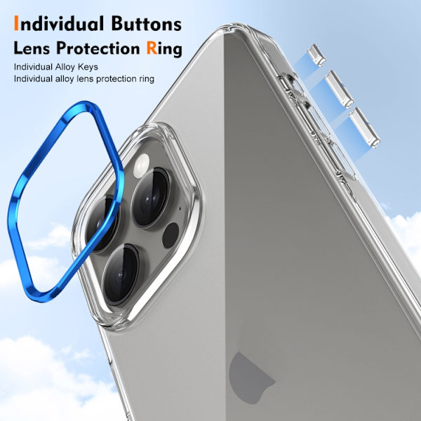 iPhone 16 Pro Max Skal HD Transparent PC med Full Coverage Blå