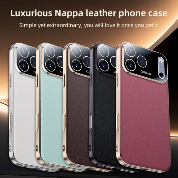 iPhone 17 Air Skal med lädertextur och kylfunktion Brun