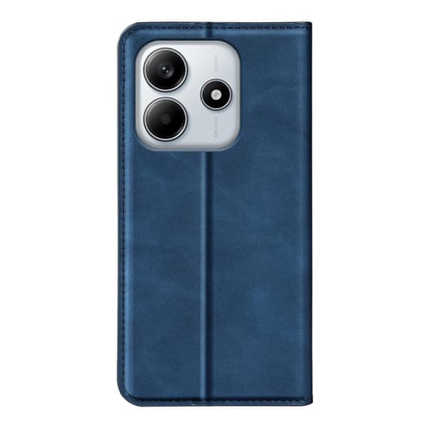 Redmi Note 14 4G - Retro-skin Magnetisk Läderfodral Mörkblå