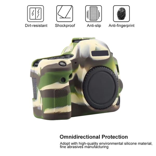 Mjukt silikonfodral för Canon EOS 6D Mark II Kamouflage