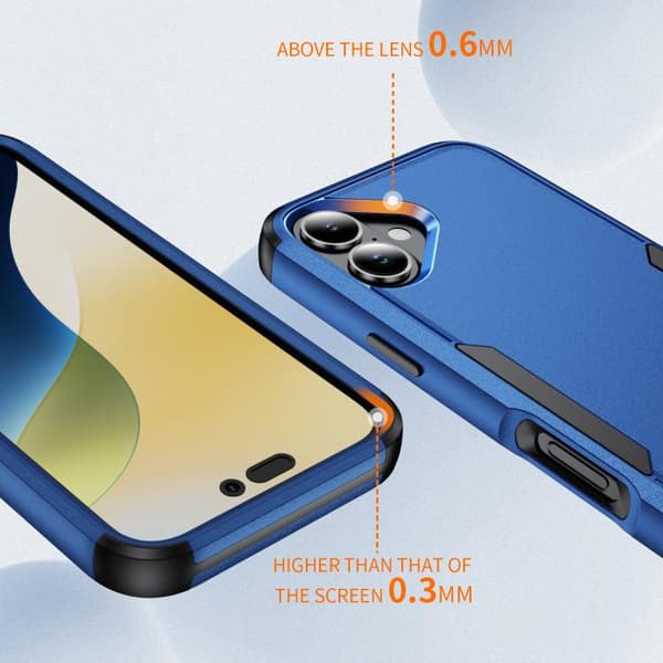 iPhone 17 Skal - TPU + PC, Stötabsorberande Kungsblå + Svart