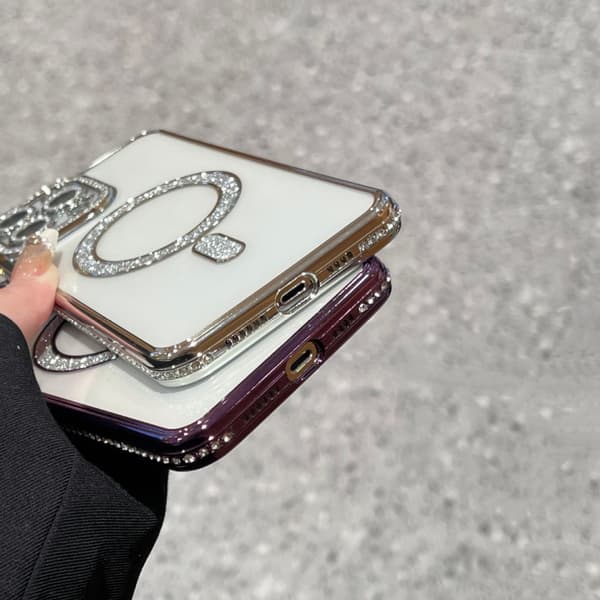 iPhone 18 Pro Max / iPhone 17 Pro Max Diamond Platerad MagSafe TPU Skal Svart