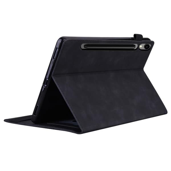 Samsung Galaxy Tab S10 FE+ Stötsäker Läderfodral Svart