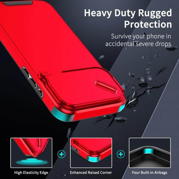 iPhone 18 Pro / iPhone 17 Pro Skal med Sliding Camshield TPU + PC Röd