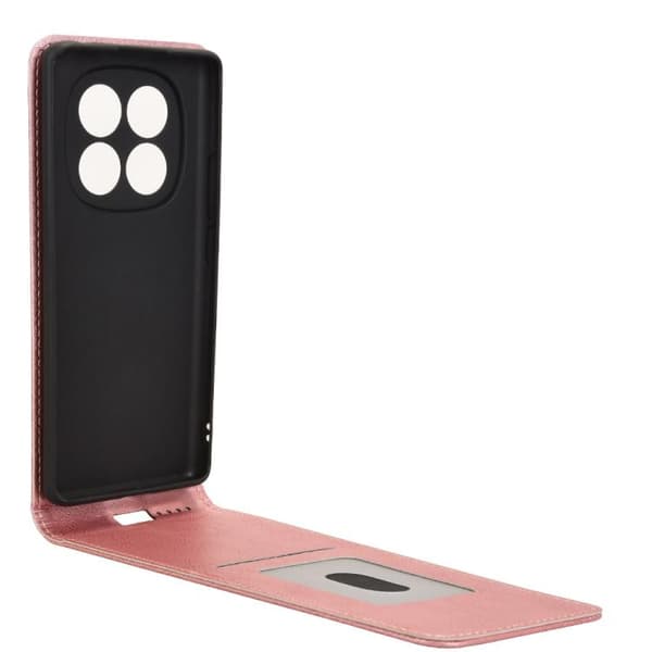 Redmi Note 14 Pro 4G - Magnetisk Vertikal Flip Läderfodral Roséguld