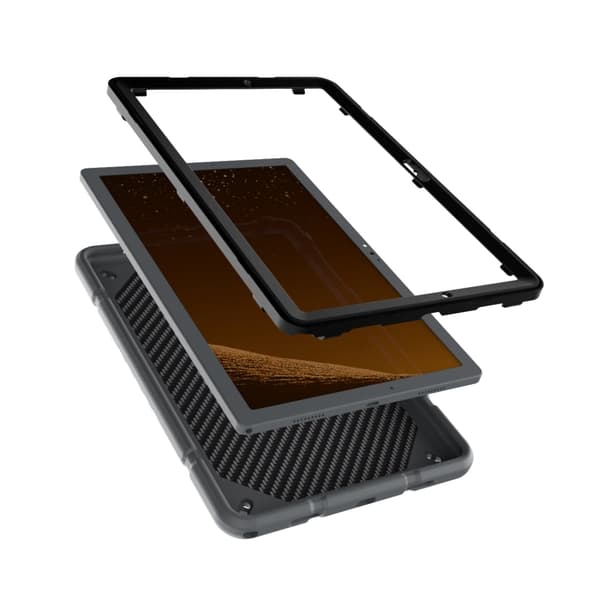 Samsung Galaxy Tab A8 Silikon Hybridfodral Grå Svart