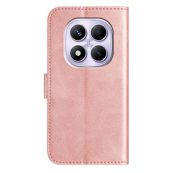 Redmi Note 14 Pro 4G - Dubbelvikts S-formad Läderfodral Roséguld