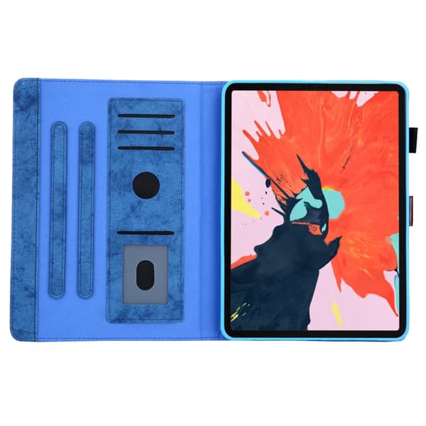 iPad 11 11:e generation / 10.9 10:e generation 2022/2025 Klädd Textur Läder Fodral - Smart Skal Blå