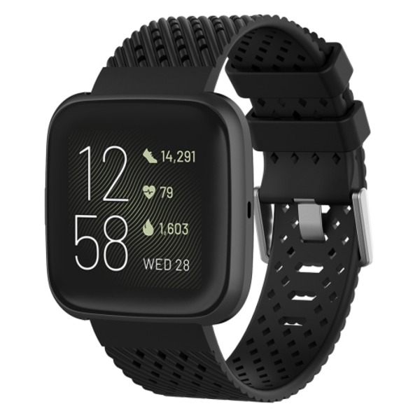 För Fitbit Versa / Versa 2 / Versa Lite 20mm Andningsbart watch Black