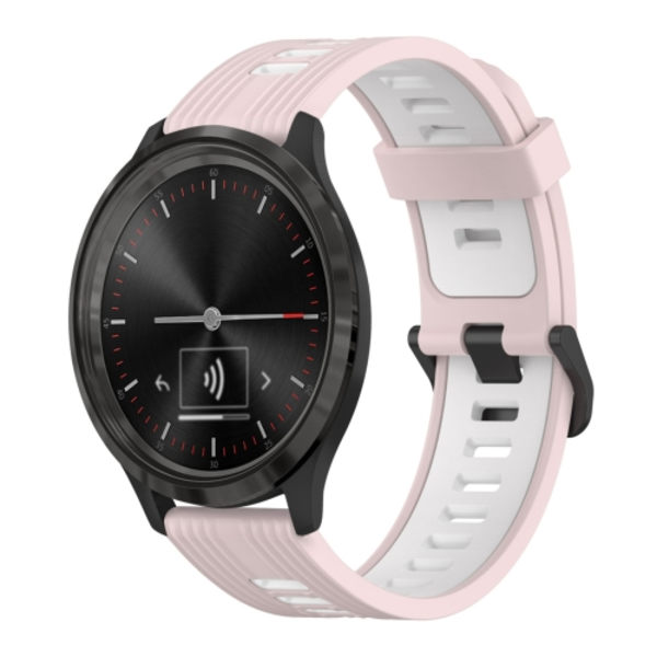 För GarminMove 3 20 mm vertikalt mönstrat tvåfärgat watch Pink-White