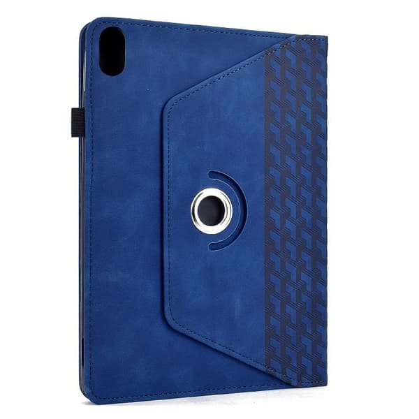 iPad mini 2024 / mini 6 Skal med Rotatable Byggblock Prägling - Smart Läderfodral Blå