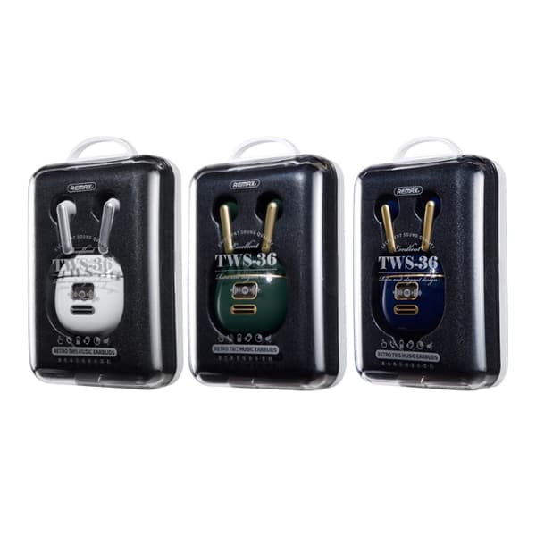REMAX TWS-36 Retro True Wireless Music Bluetooth-hörlurar Vit