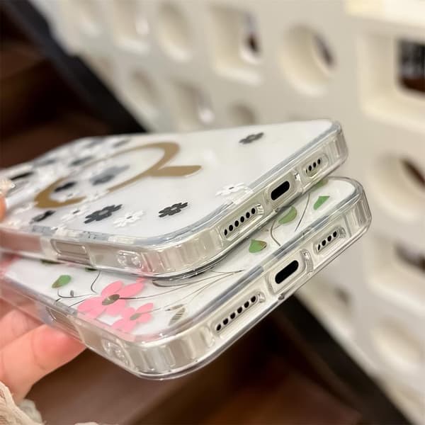 iPhone 18 Pro Max / iPhone 17 Pro Max Skal med dubbelsidig laminering och IMD MagSafe Rosa blommor