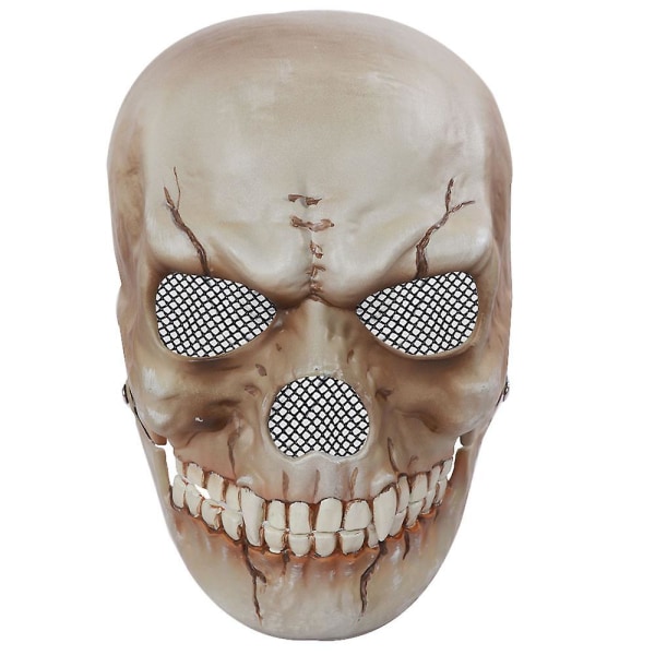 Halloween Moving Mouth Skull Mask Fancy Dress Up Skeleton Cosplay Skräckmask Party Prop
