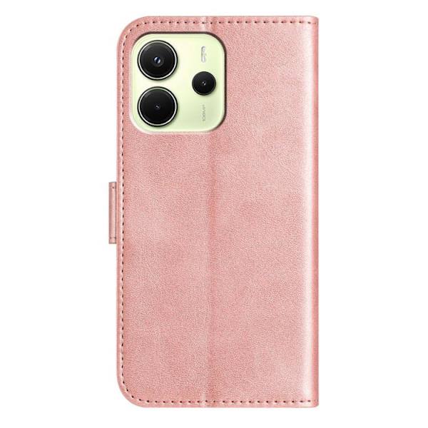 Redmi Note 14 5G - Dubbelvikts S-formad Läderfodral Roséguld