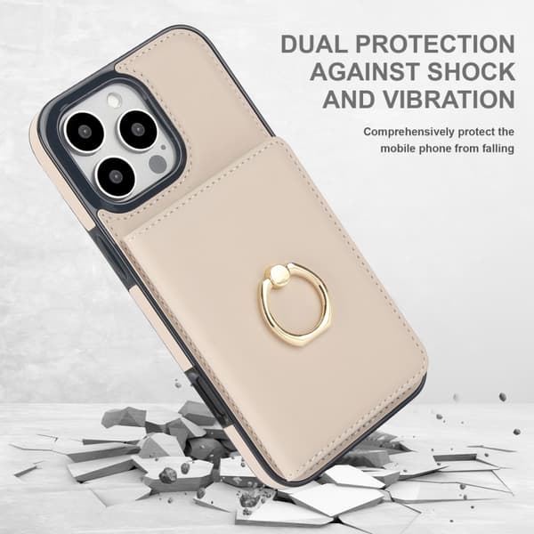 iPhone 16 Pro Max RFID Antistöld Kort Ringhållare Skal Vit