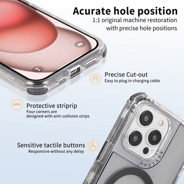 iPhone 16 Pro Drömland MagSafe Magnetisk 3 1 TPU + PC Skal Transparent svart