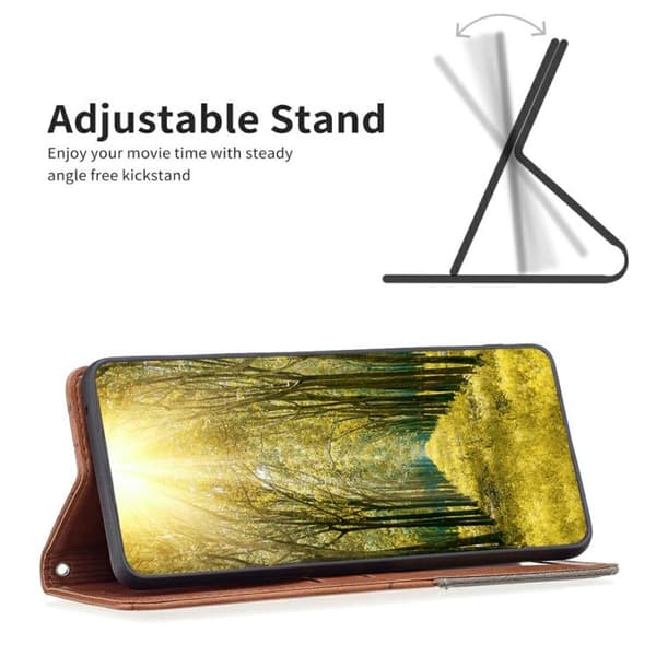 iPhone 18 Pro Max / iPhone 17 Pro Max Rhombus Textur Magnetiskt Skal Läderfodral Brun