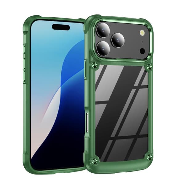 iPhone 18 Pro Max / iPhone 17 Pro Max Skal med TPU + PC Linsskydd Grön