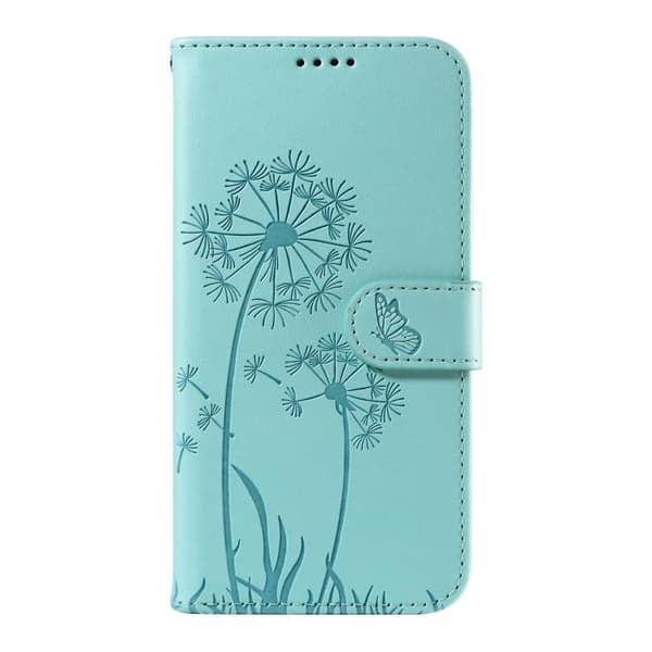 Redmi Note 14 4G - Flip Läderfodral med Dandelion Prägling, Grön