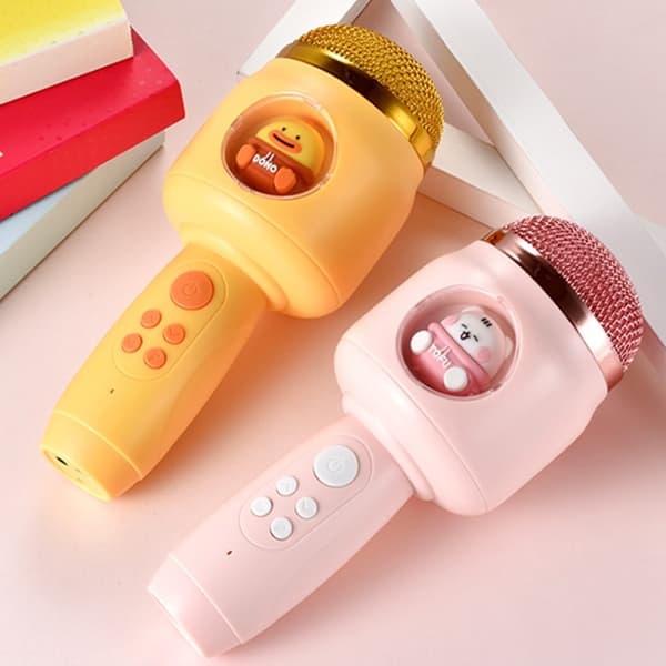 Barn Trådlös Mikrofon Bluetooth Telefon Sång Mikrofon (Rosa)