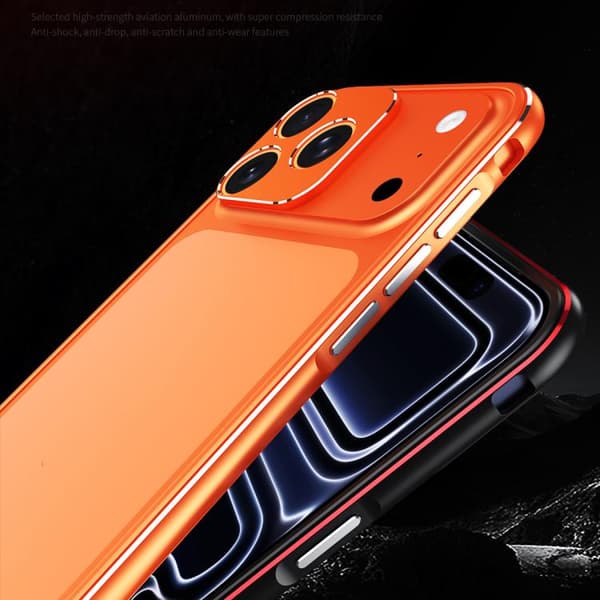 iPhone 17 Pro Max Aurora Series Linsskydd + Metallram Skal Silver