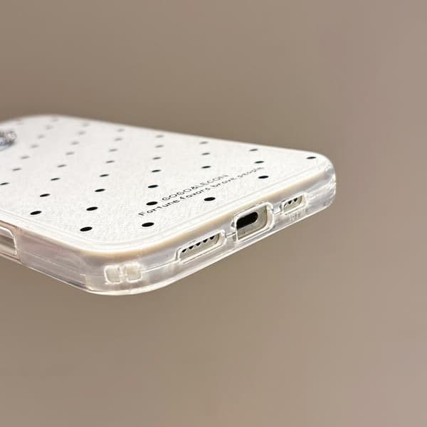 iPhone 16 Pro Max Glittrande Puderprickar Mönster Rhinestone Stort Hål Skal Svart