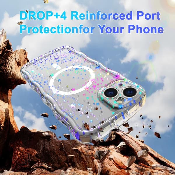 iPhone 16 Pro Max Wave Star Transparent MagSafe Magnetisk Skal