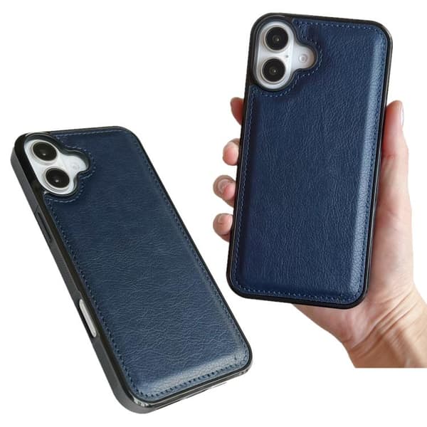 iPhone 17 Skal - Lädertextur Kunglig blå