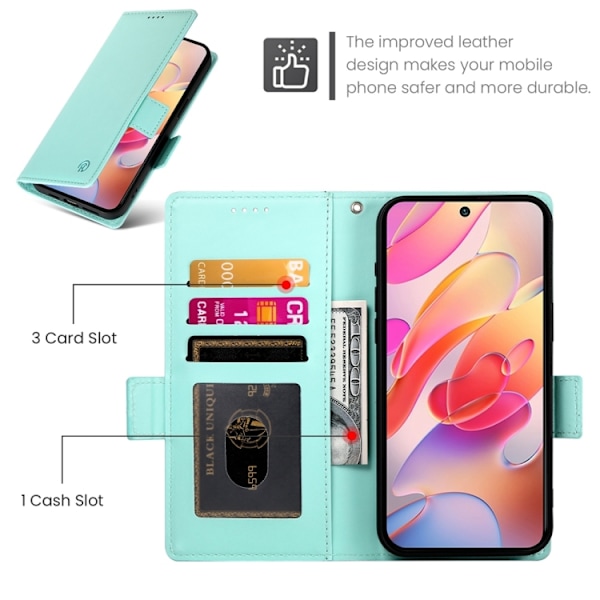Samsung Galaxy A26 5G Skal med Magnetisk Frostad Läder och Sidobuckle Mintgrön