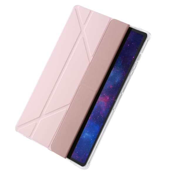 Samsung Galaxy Tab S9 FE Klar Akryl & Läderfodral Rosa