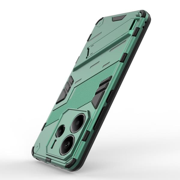 Redmi Note 14 4G - Punk Armor 2 i 1 PC + TPU Mobilskal med Ställ, Grön