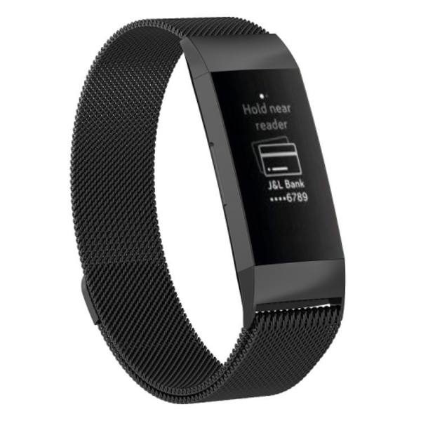 Watch i rostfritt stål för FITBIT Charge 3 Black Large