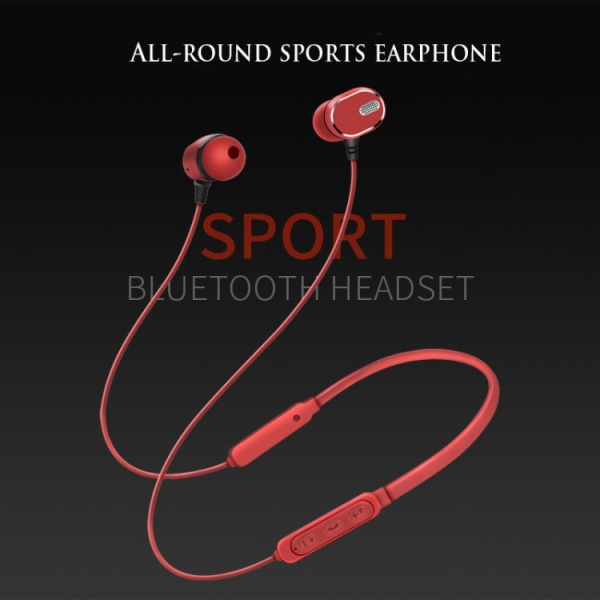 DM-22 Magnetiska Bluetooth-hörlurar DM-22 Nackband Sport headset med mikrofon Trådlösa Handsfree-hörlurar Svart