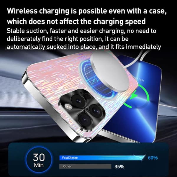 iPhone 16 Pro Max Dazzling Akryl Stötsäker MagSafe Skal Vit