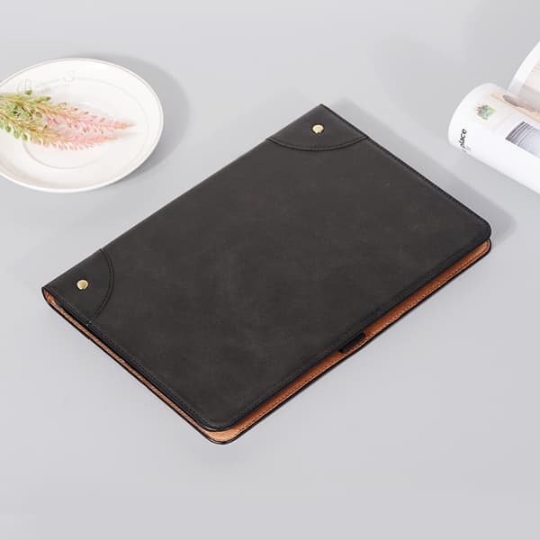 Samsung Galaxy Tab S9 FE Retro Läderfodral Svart