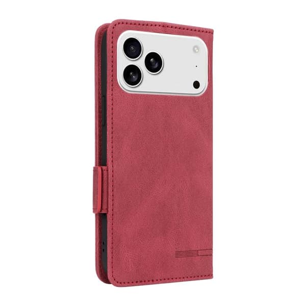 iPhone 18 Pro Max / iPhone 17 Pro Max Skal Läderfodral med Magnetlås Röd