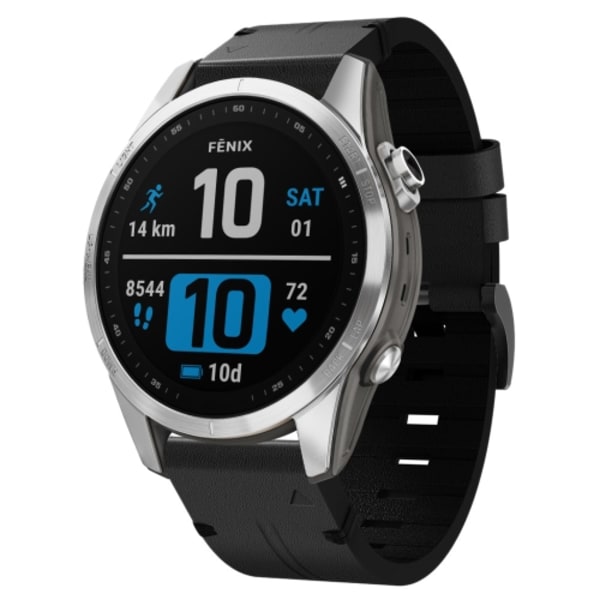 För Garmin Fenix ​​7S 20mm läder stålspänne watch Black