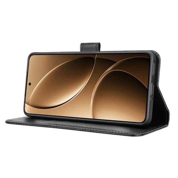Redmi K80 / K80 Pro - Diamanttexturerat Läderfodral Svart